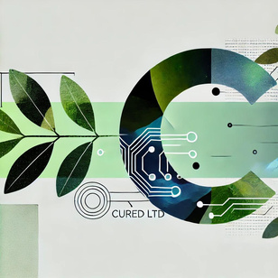 Cured's Logo, circular, encompasses Cured's vision of blending AI and Nature.